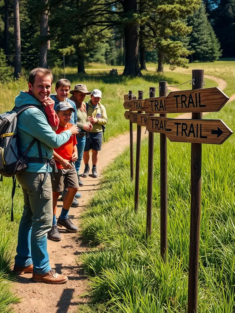 Members of CLUB DE RANDONNEE PEDESTRE 'LOS CAMINAIRES DE CENTRES' are participating in a trail marking activity, placing signs along a newly established hiking route. The image highlights the club's role in creating new trails.